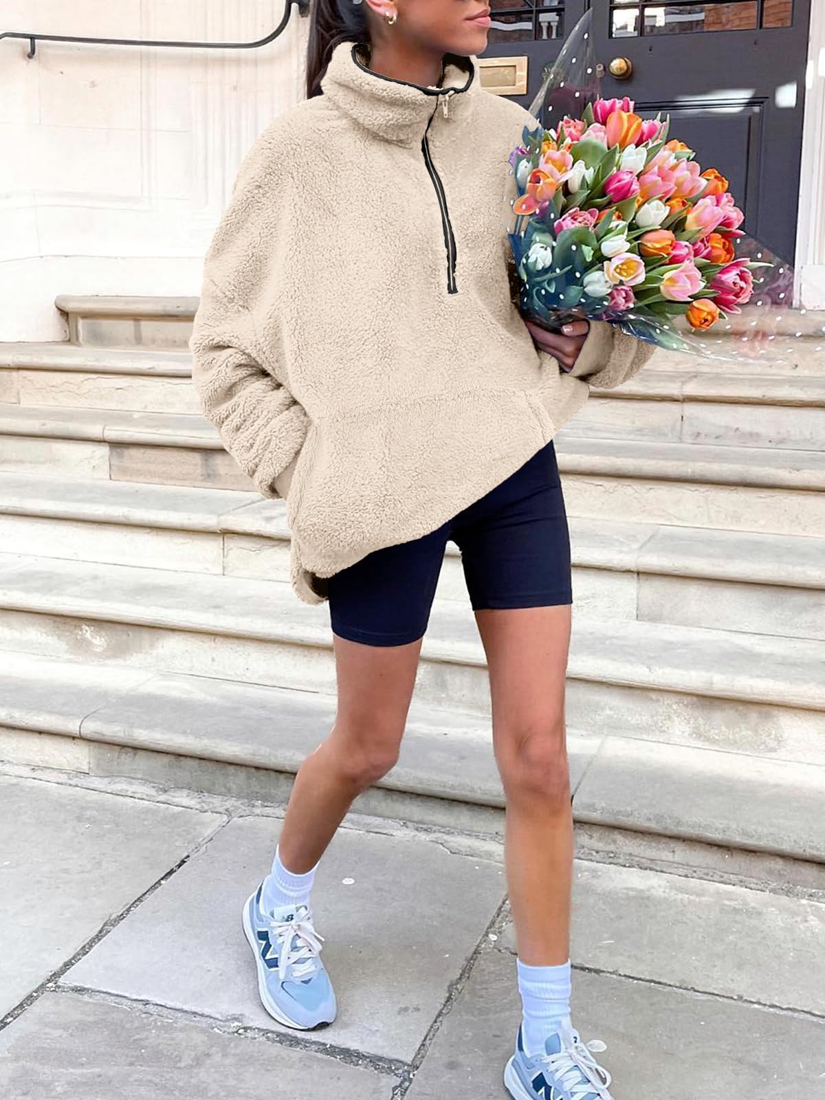 Damskie rozpinane bluzy oversize przycięte bluzy z kapturem na co dzień sweter z polaru topy 2024 moda jesienna