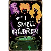 Halloween Decorations Outdoor Three Witch Vintage Metal Signs Wall Art Halloween Scary Animatronics Style Outdoor Indoor Decor for, Yard, Garden, Tree, Party, Door, Home, Etc Hanging Signs