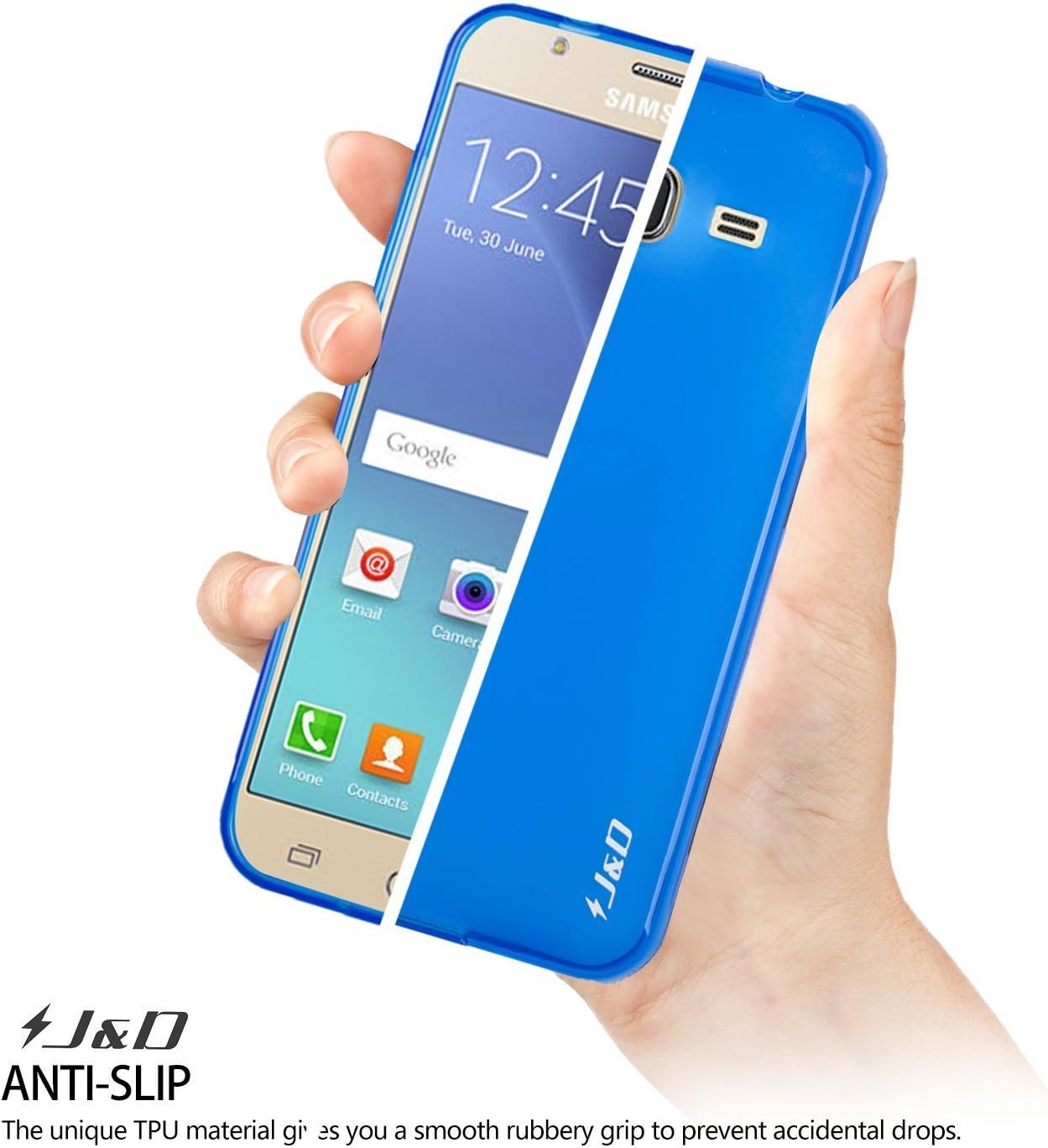 Galaxy J3 2016 Case, J&D [Drop Protection] Samsung Galaxy J3 Case [Slim Cushion] Shock Resistant Protective Premium Jelly Case Slim Case for Samsung Galaxy J3/Galaxy J3 2016/Galaxy J3 V (Black)