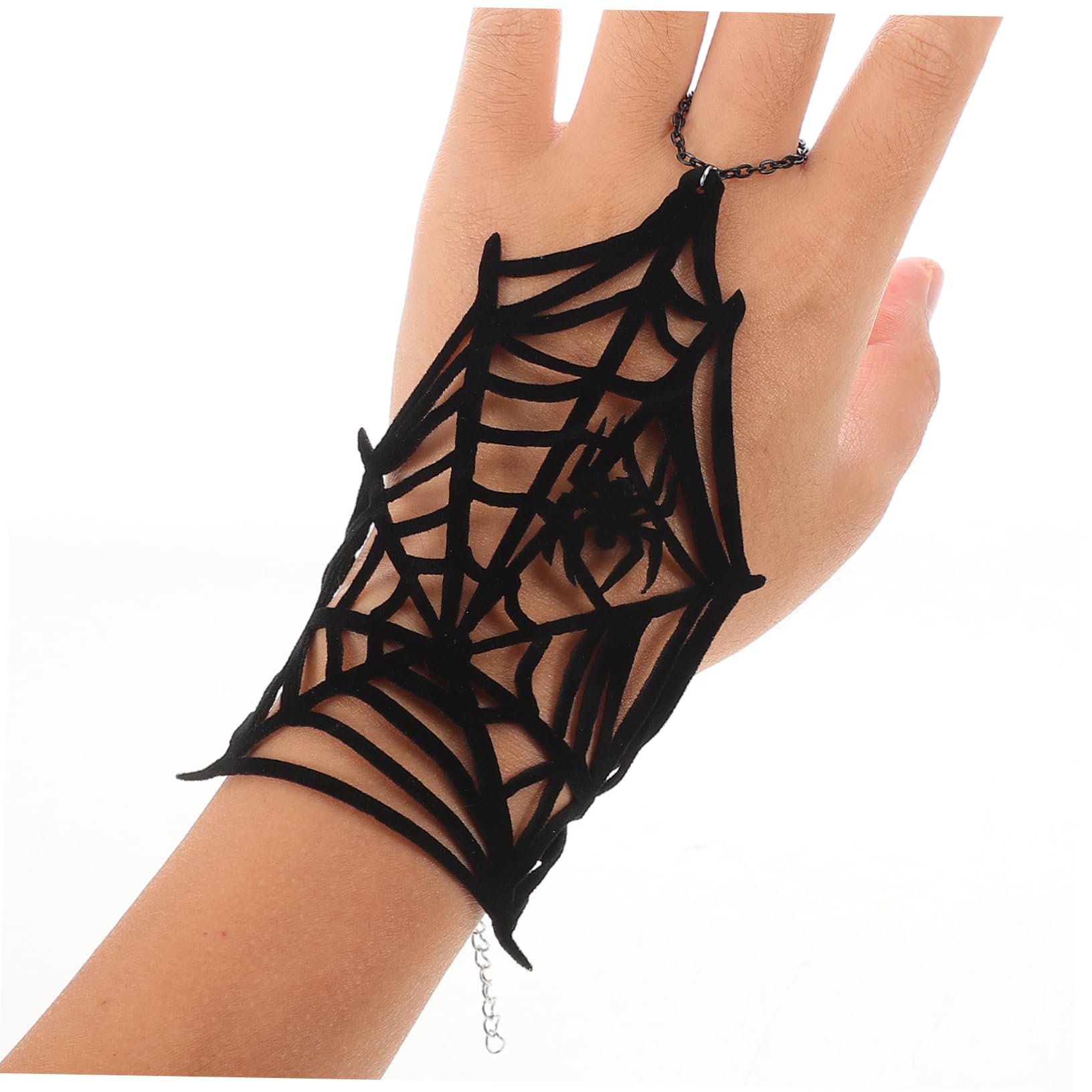 COSMEVIVI Spider Web Wristband Finger Chain Gothic Gloves Steampunk Halloween Party Accessory