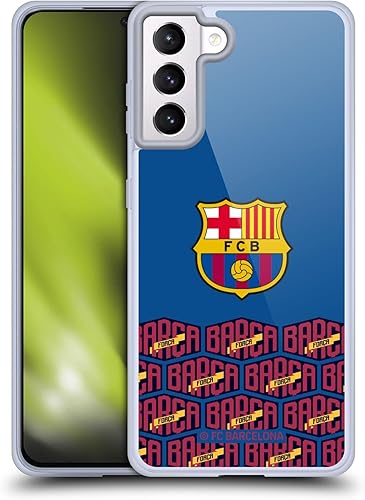 Head Case Designs Officially Licensed FC Barcelona Logo and Pattern Forca Barca Soft Gel Case Compatible with Samsung Galaxy S21+ 5G