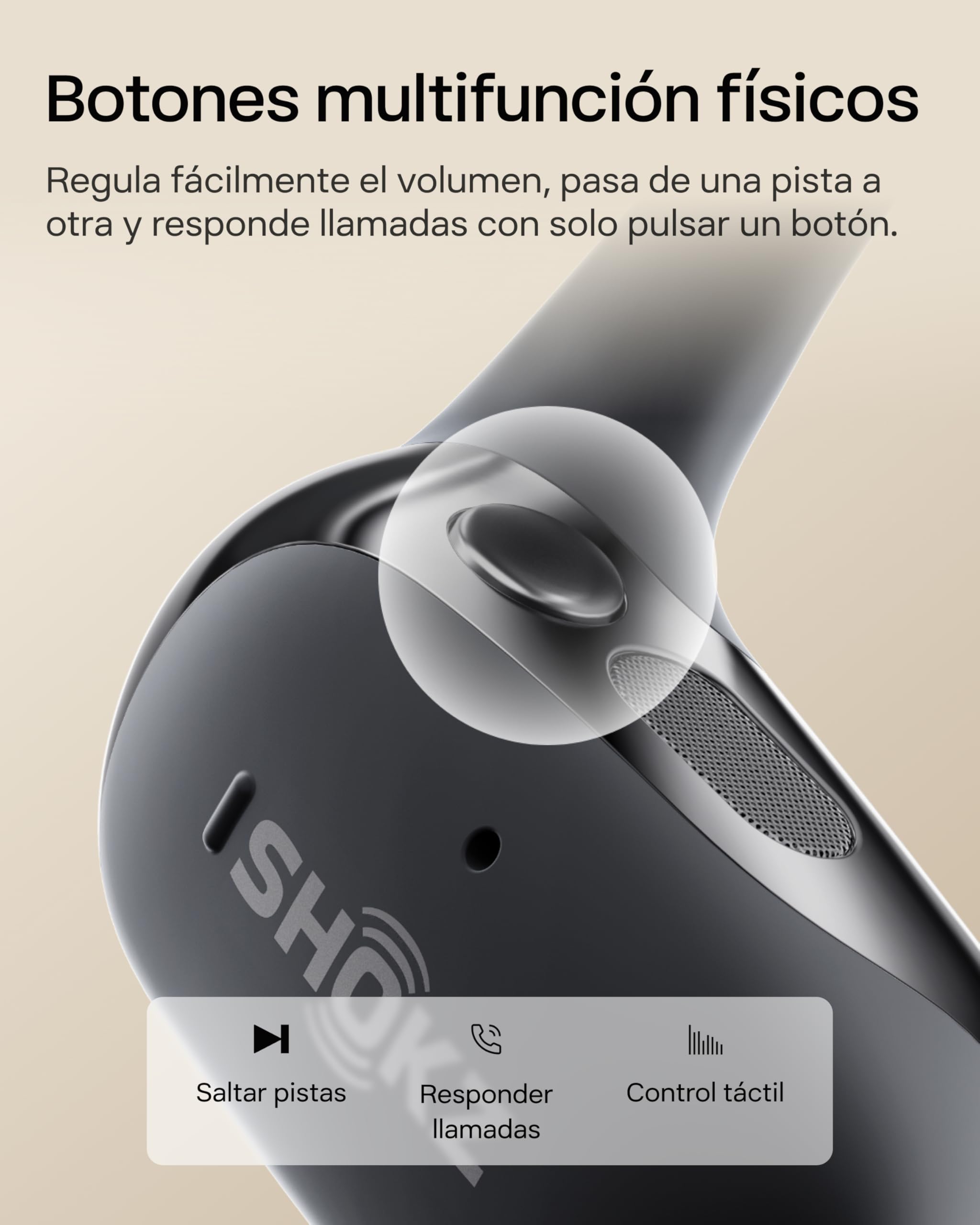SHOKZ Auriculares Open-Ear OpenFit 2 Wireless Bluetooth, 48h Duración,Negro | Con micrófono | Auriculares de Gancho | Resistencia al Agua IP55 | Carga rápida | con Bolsa de Transporte