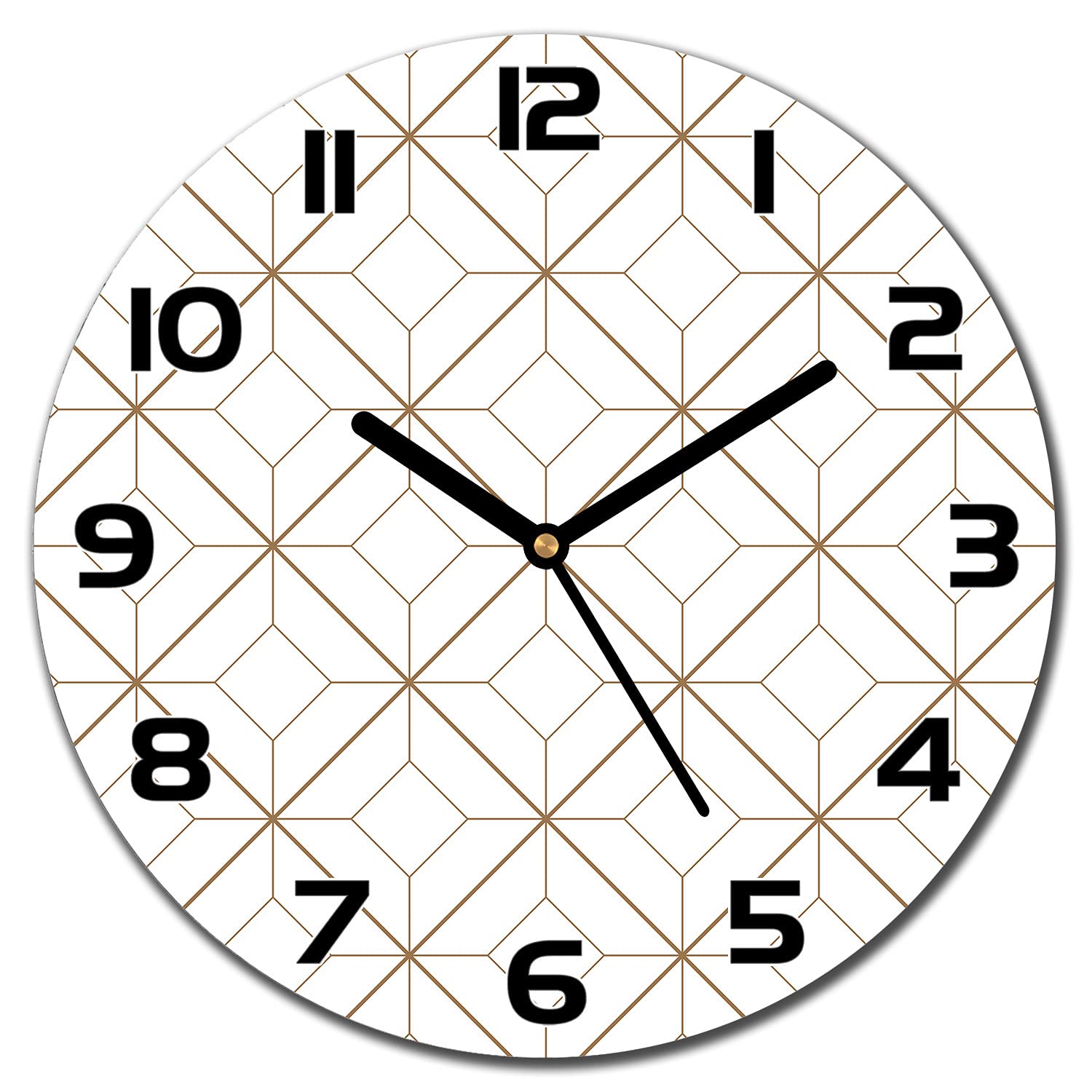 Horloge en Verre pour Salon et Cuisine au Design Moderne Coloray Goldenphoto 30cm