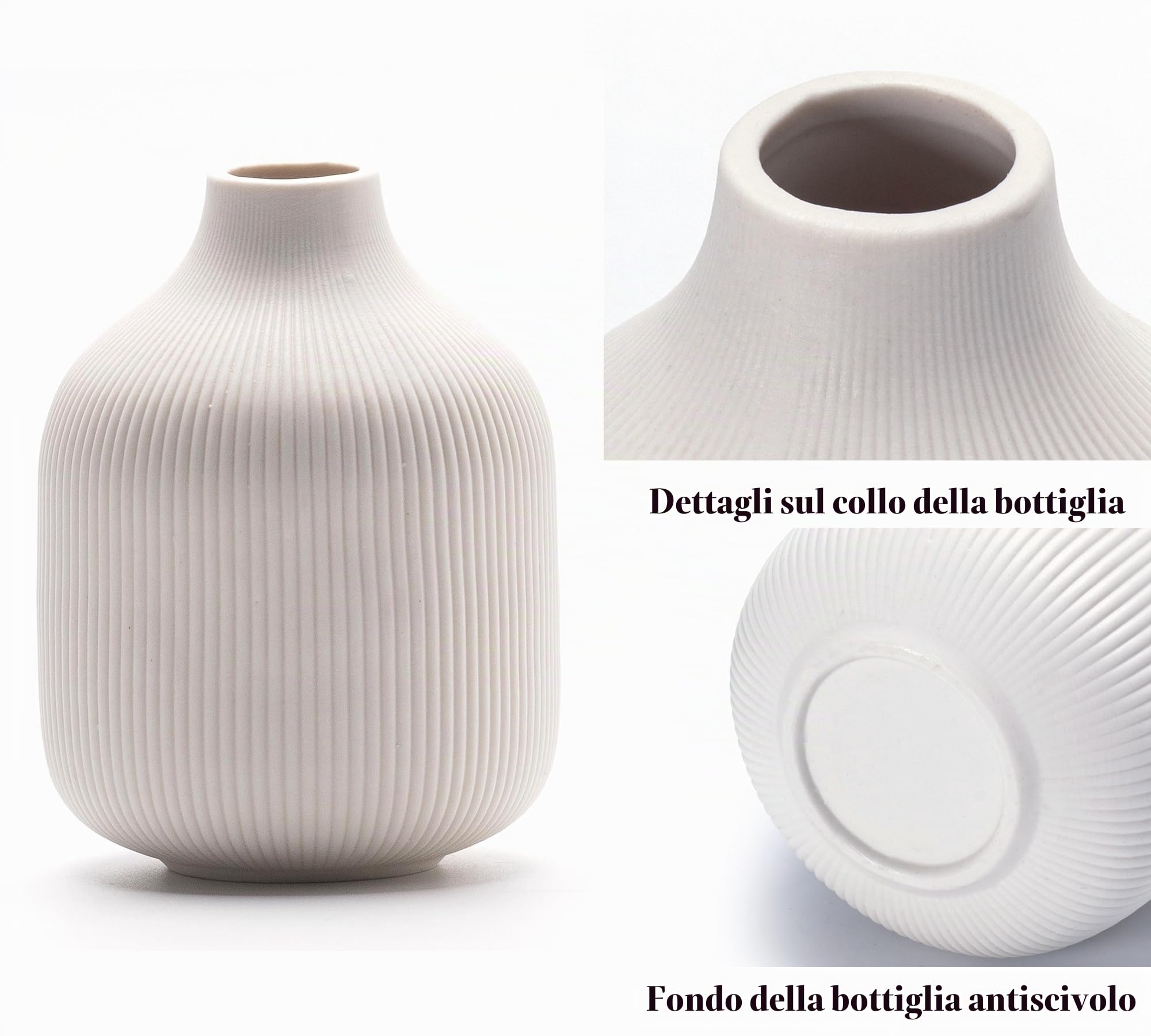 Set di vasi in Ceramica, Bianco Vaso Nordica Boho Decorativo per Camera da Letto, Cena Tavolo (15 Bianco)
