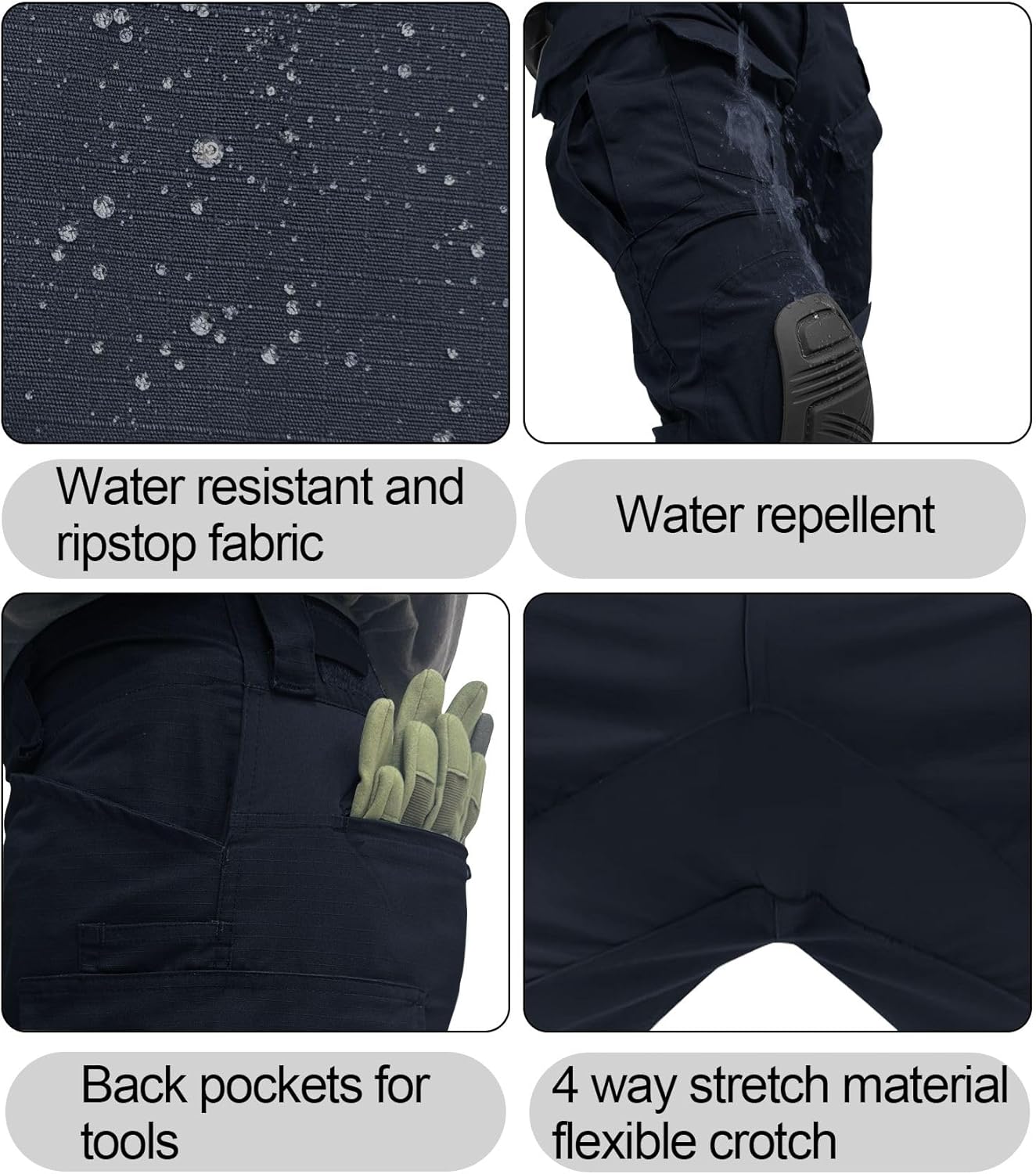 Men’s Tactical Pants with Knee Pads Waterproof G3 Combat Pants Camo Cargo Pants with 10 Pockets No Belt