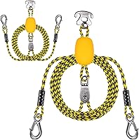 Vista 9 de SELEWARE Arnés de remolque de barco resistente para tubos, cuerda de remolque de barco con conector rápido de acero inoxidable, arnés de remolque