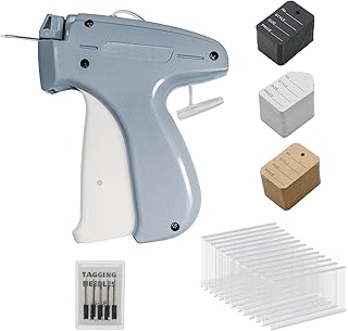 Tagging Gun for Clothing, Price Tag Attacher Gun Kit with 5 Steel Needles and 2000 pcs 2" White Barbs Fasteners & 300 Clothing Labels, Family Yard Sale Retail Store Tagging Gun Set (Not Mini Stitch)