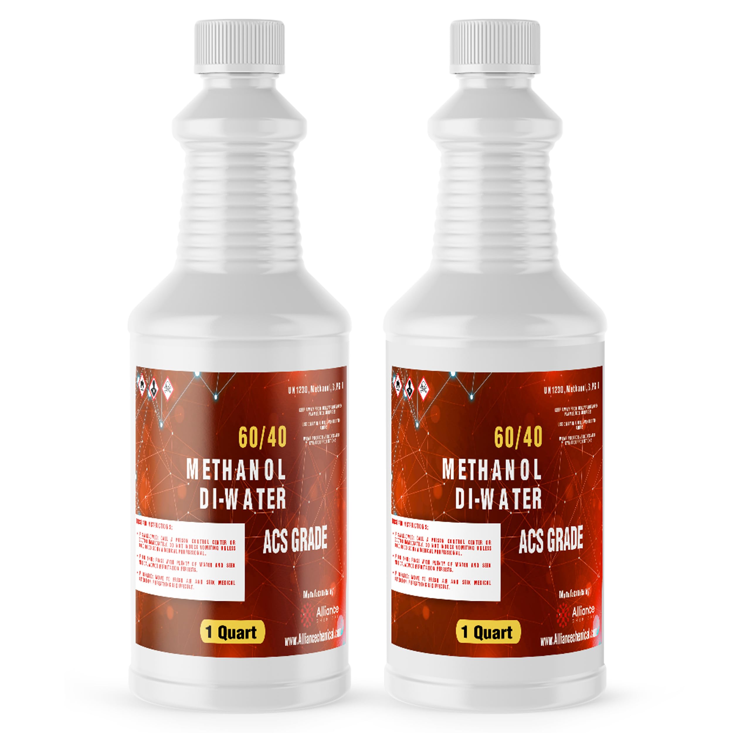 60/40 Methanol/DI Water Solution ACS Grade - 2 Quart Bottles