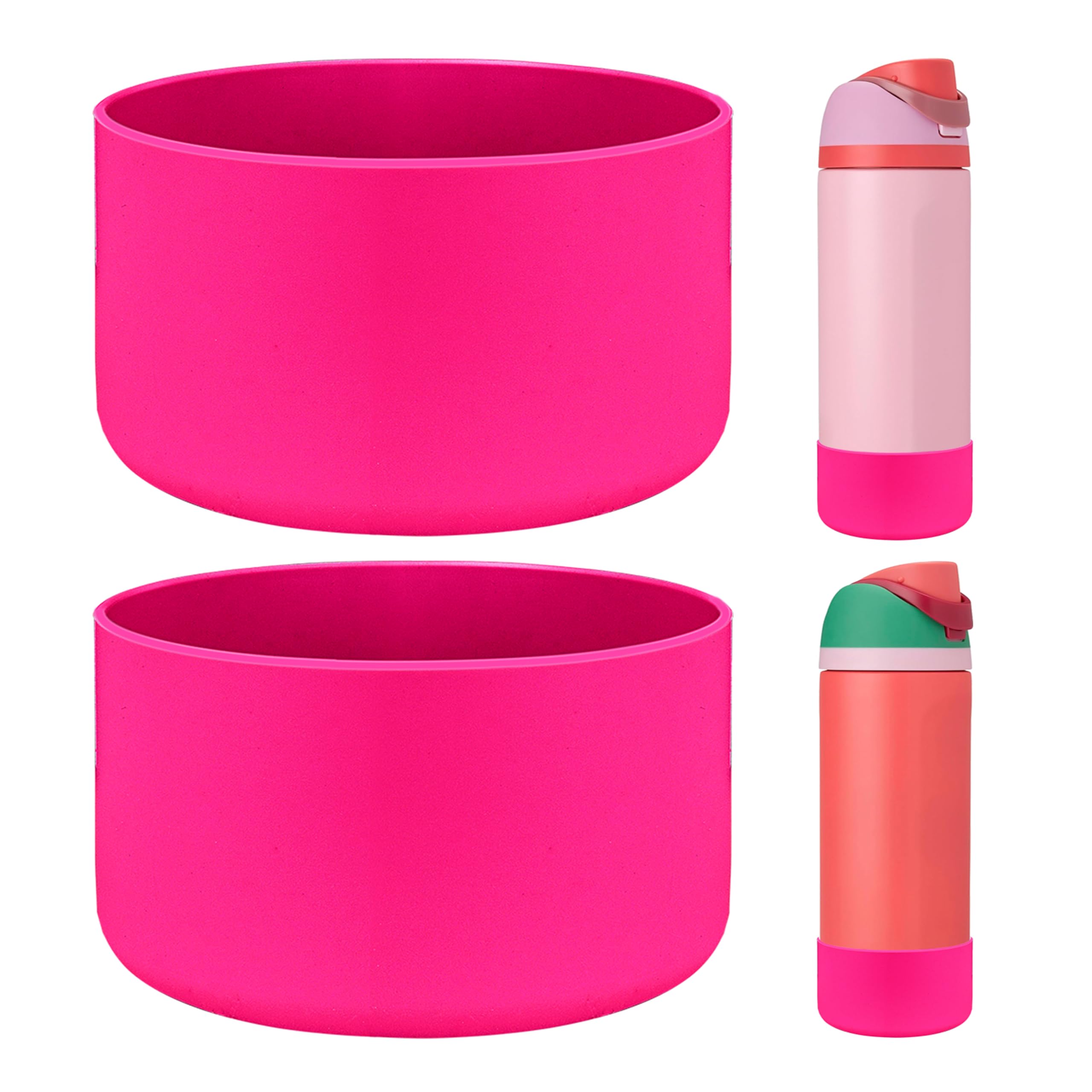 HEYSKAY 2PCS Silicone Boot for Owala Flask Water Bottle Anti-Slip Protective Sleeve for Owala Twist,FreeSip and Flip Stainless Steel Water Bottle