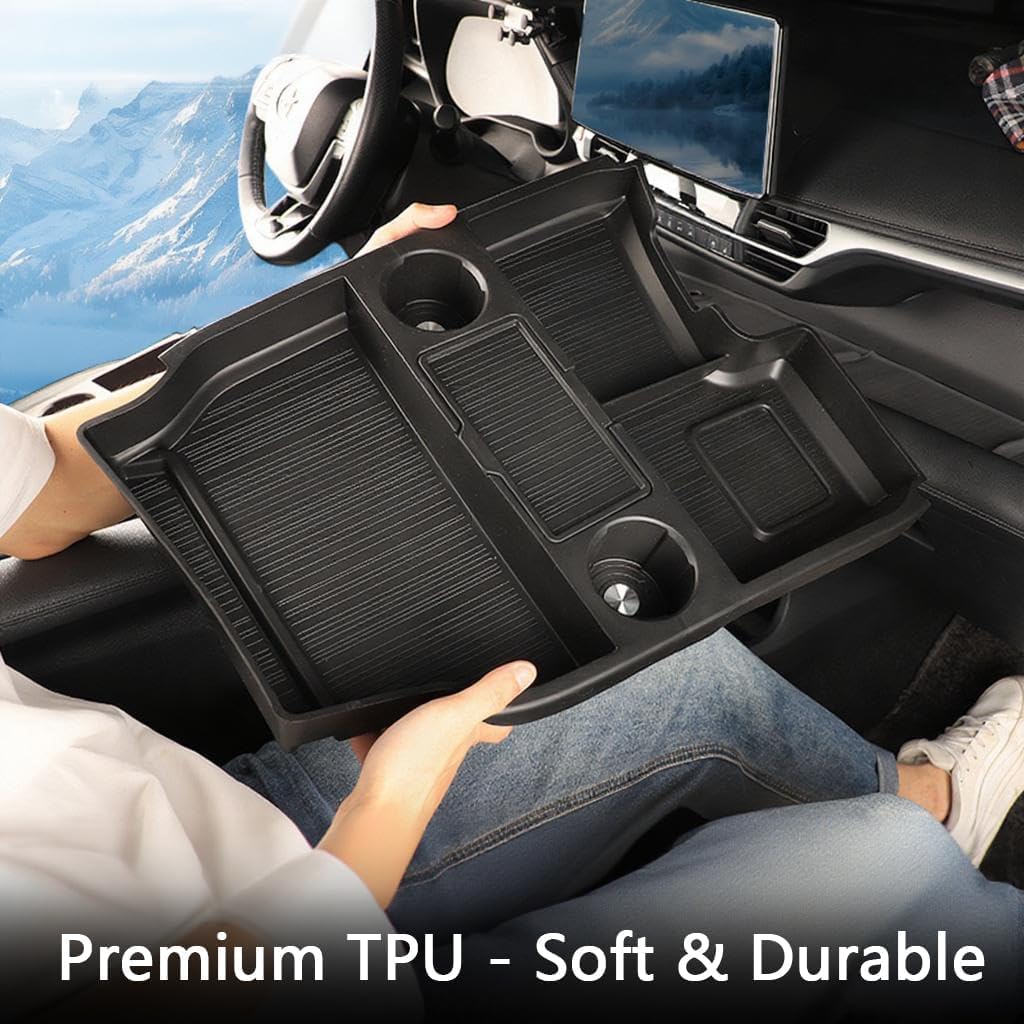 JYCDC Lower Center Console Organizer Compatible with Toyota Sienna 2021–2026, Under Bridge Storage Tray with Cup Holders, Floor Insert Box Interior Accessories (Center Console Organizer)