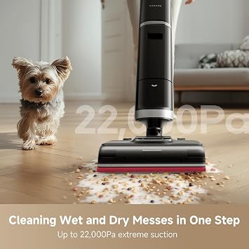 DREAME H15 Pro Heat Wet Dry Vacuum and Mop, 185F Hot Water Floor Cleaning, 0 Hair Tangle, Cordless Floor Cleaner with AI Robotic Arm, 22KPa Suction, 180 Lie-Flat, Hot Self Cleaning, Edge to Edge