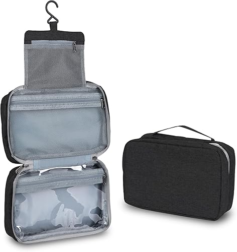 Vinonzi Neceser de viaje, bolsa de almacenamiento de maquillaje portátil, para hombres y mujeres, bolsa de aseo plegable de mano, impermeable,