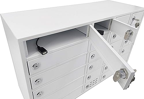 Miniatura 7 de FixtureDisplays Caja de ranura de correo de asignación de 24 ranuras para teléfono móvil USB Estación de carga 24 W x 15 H x 9 "D Big (8.2") y Small