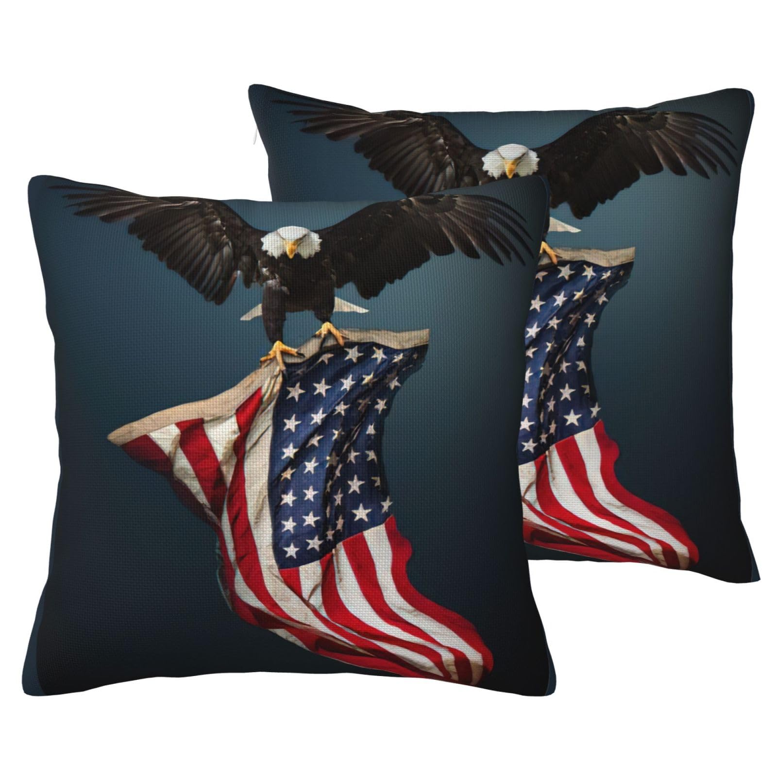 Housse de coussin motif aigle 3D textile premium drapeau américain impression haute définition