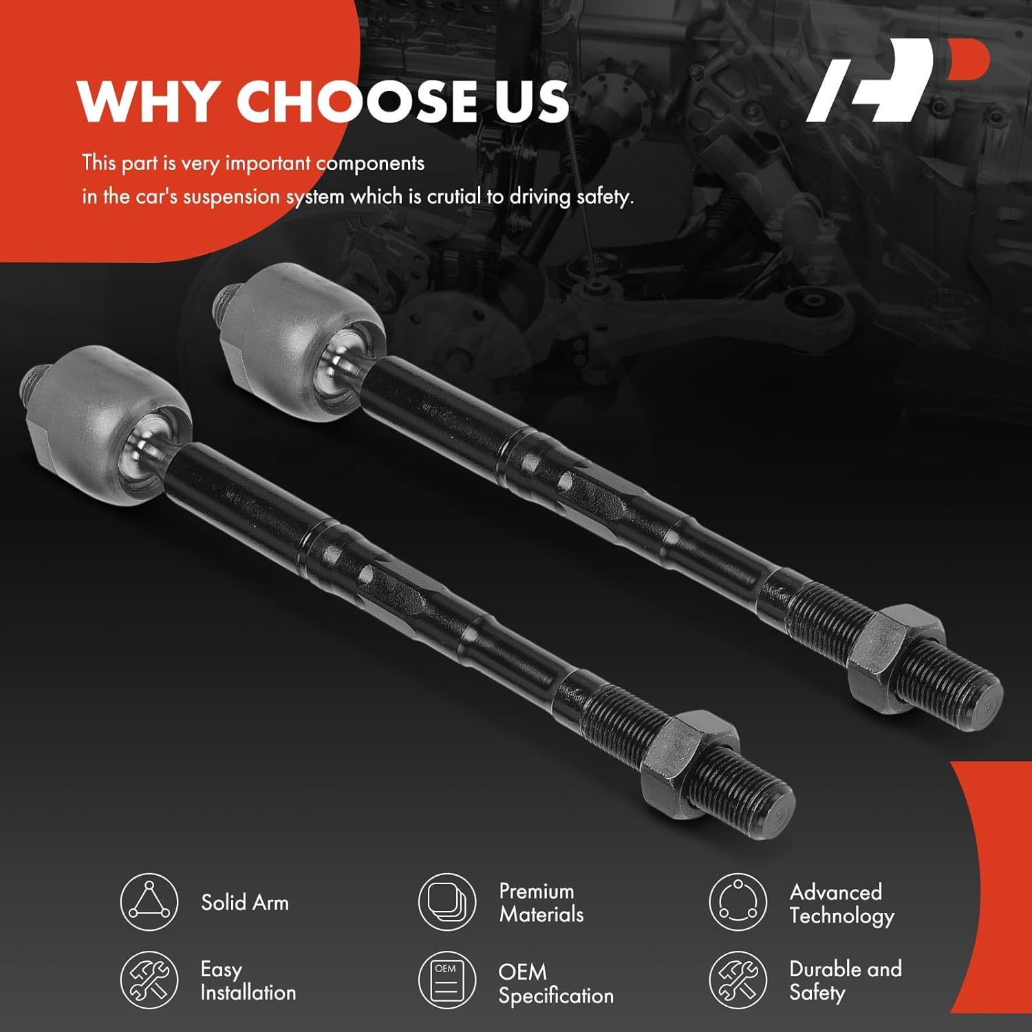 A-Premium 2 x Front Inner Tie Rod Ends, Compatible with Nissan Murano 2015-2024