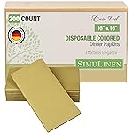 SimuLinen Gold Linen Feel Disposable Dinner Napkins - Cloth-Like Kosher Napkins for Celebrations, Weddings, and Showers, 16x16, Box of 300