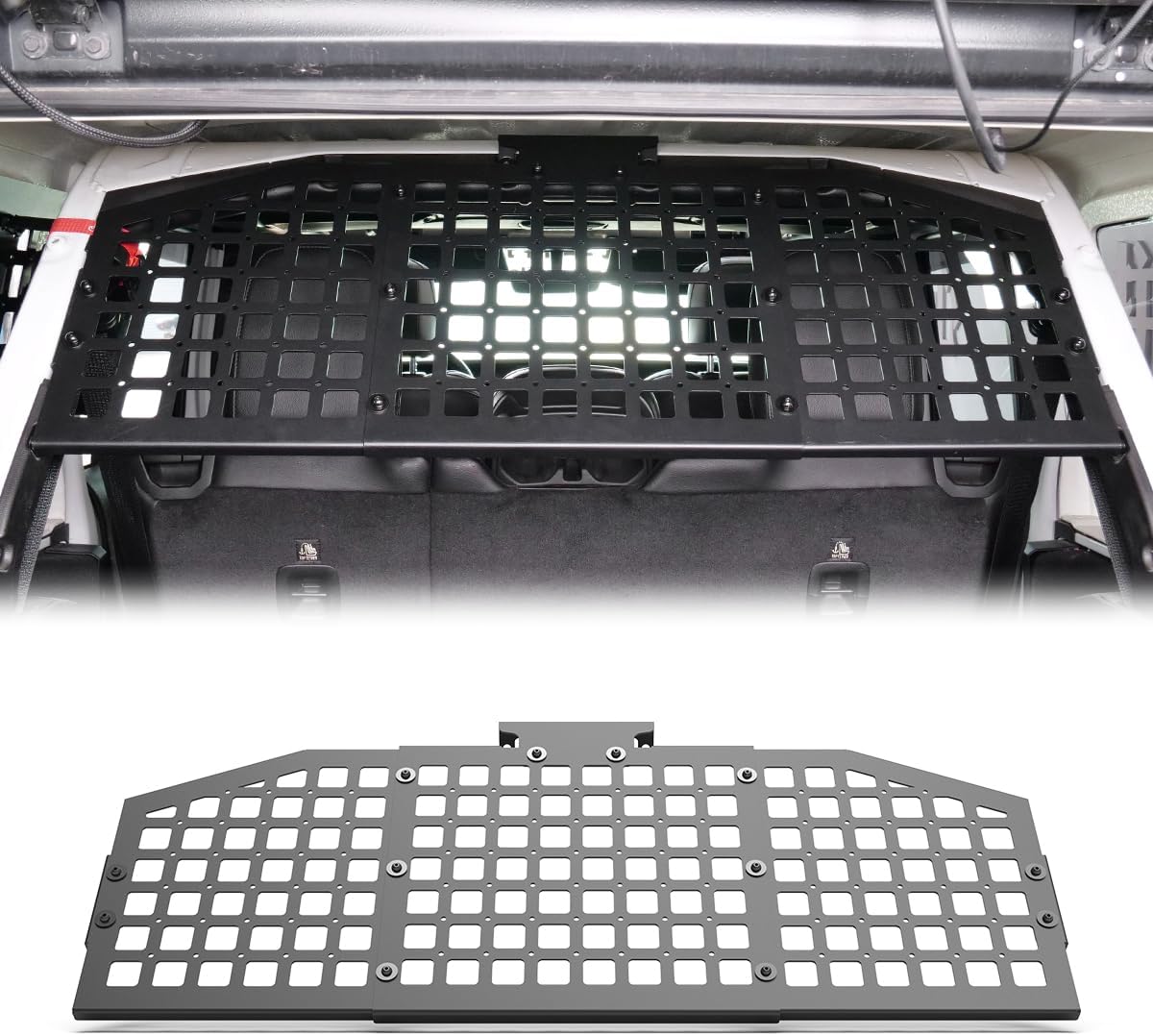 Roll Bar Molle Panel for 2018-2025 Jeep Wrangler JL 4-Door | 2.5mm Q235A Steel with Dual-Layer Black Texture Powder Coat | Heavy-Duty Off-Road Storage System