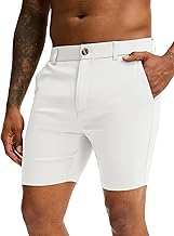 Comdecevis Men's Slim Fit 7" Inseam Chino Shorts - Stretch Skinny Dress Shorts for Work Casual