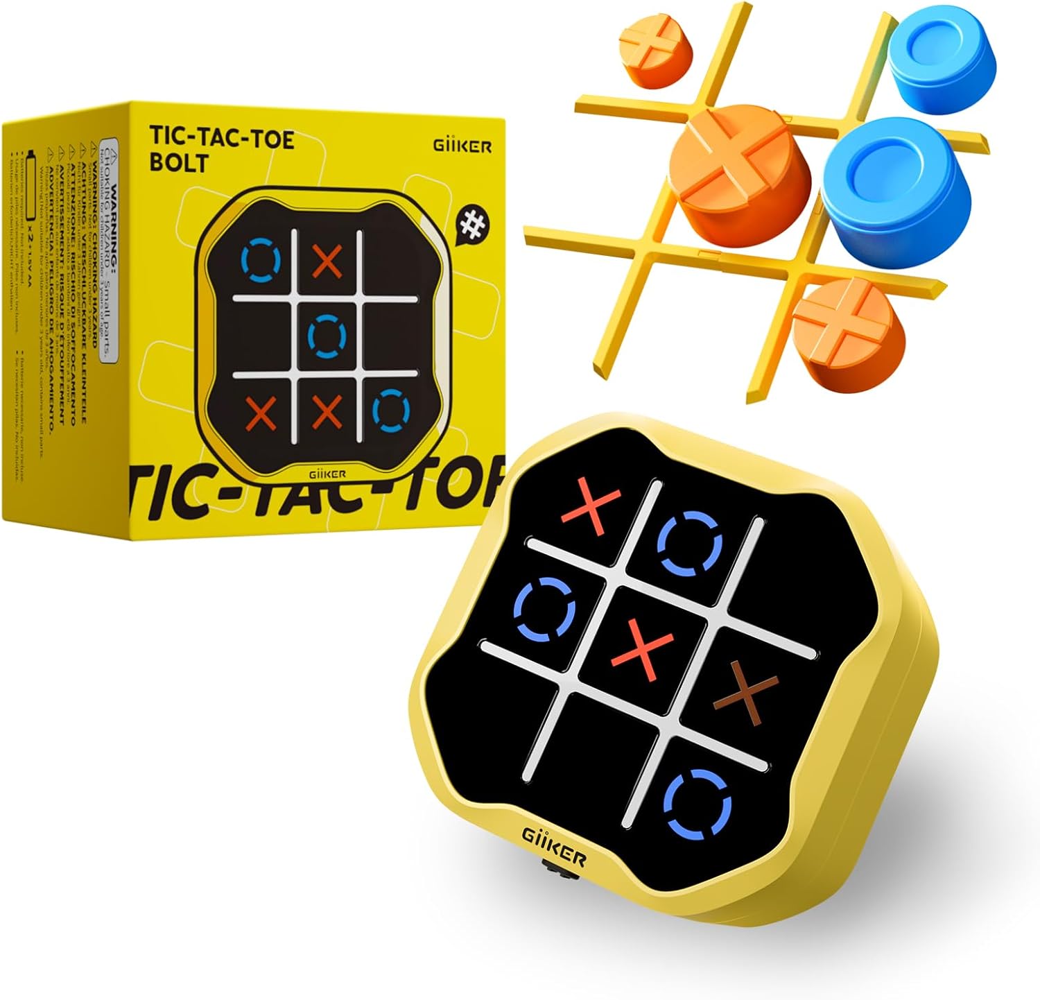 GiiKER Tic Tac Toe Bolt Game, Original 3-in-1 Handheld Games, Portable Travel Games for Car Ride, Toys Gift Idea for Kids and Adults, Stocking Stuffers Birthday Gifts for Boys Girls – Yellow GiiKER Tic Tac Toe Bolt Game, Original 3-in-1 Handheld Games, Portable Travel Games for Car Ride, Toys Gift Idea for Kids and Adults, Stocking Stuffers Birthday Gifts for Boys Girls – Yellow