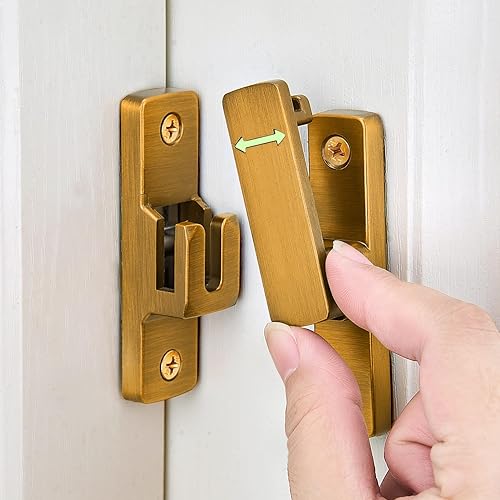 Miniatura 3 de Paquete de 2 cierres abatibles de 90180 grados, perno de bloqueo resistente para aplicaciones de puertas, graneros, jardines, vallas, cobertizos y