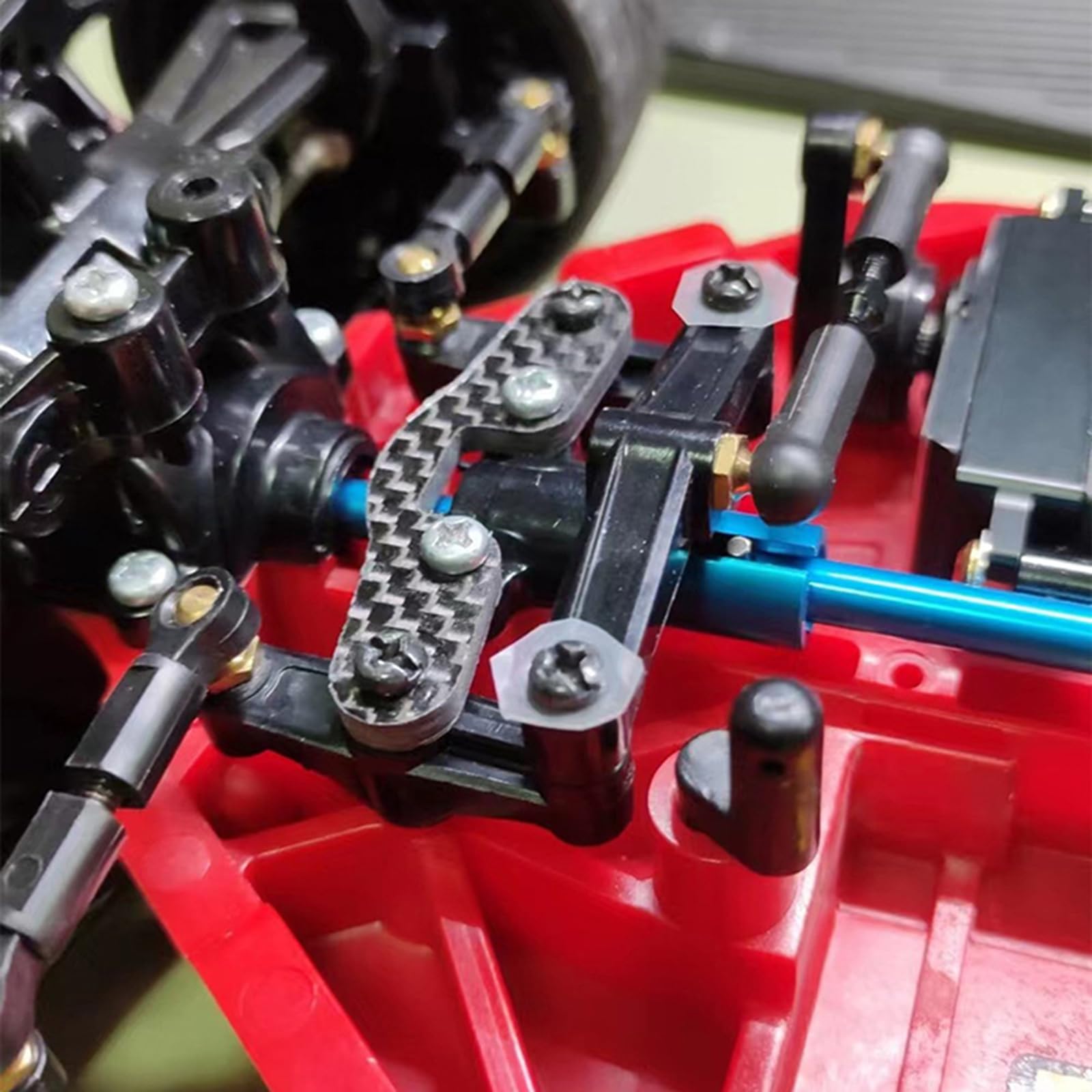 SHEAWA Kohlefaser-Lenkungshalterung zweite Bodenplatte für Tamiya TT-02