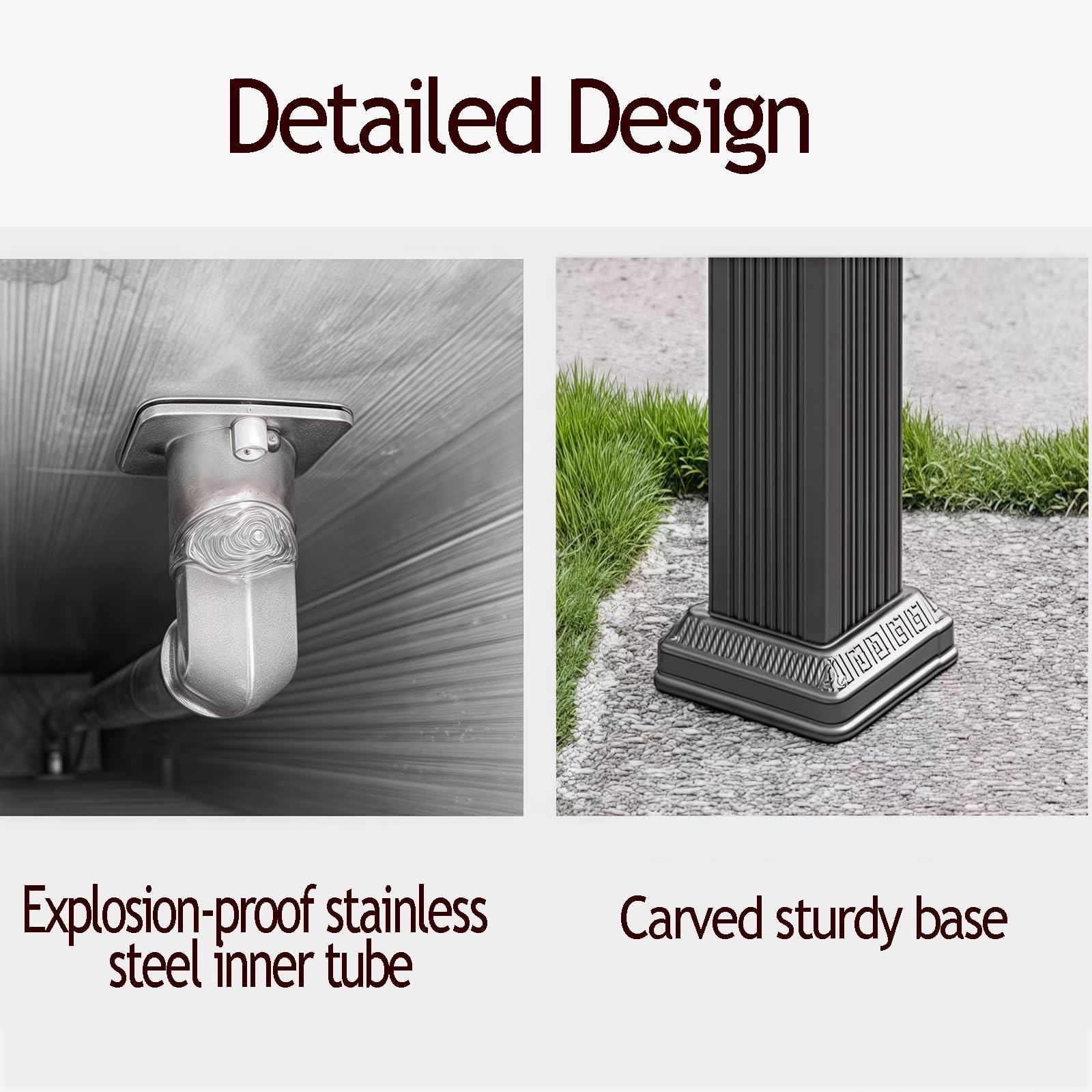 Grifo vertical con columna de agua para jardín, para riego de jardines, boca de incendios independiente cuadrada para exteriores, poste duradero para jardín(17x17x72cm)