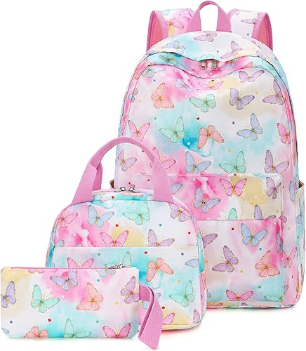 LEDAOU Mochila para niños, bolsas escolares para adolescentes, juego de mochila escolar con lonchera y estuche para lápices