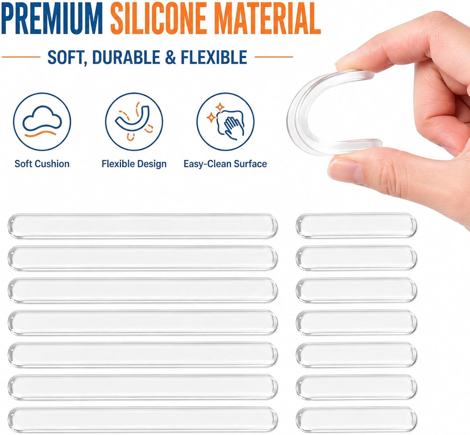 Cabinet Door Bumpers Self Adhesive Silicone Bumper Pads18Pack (18)