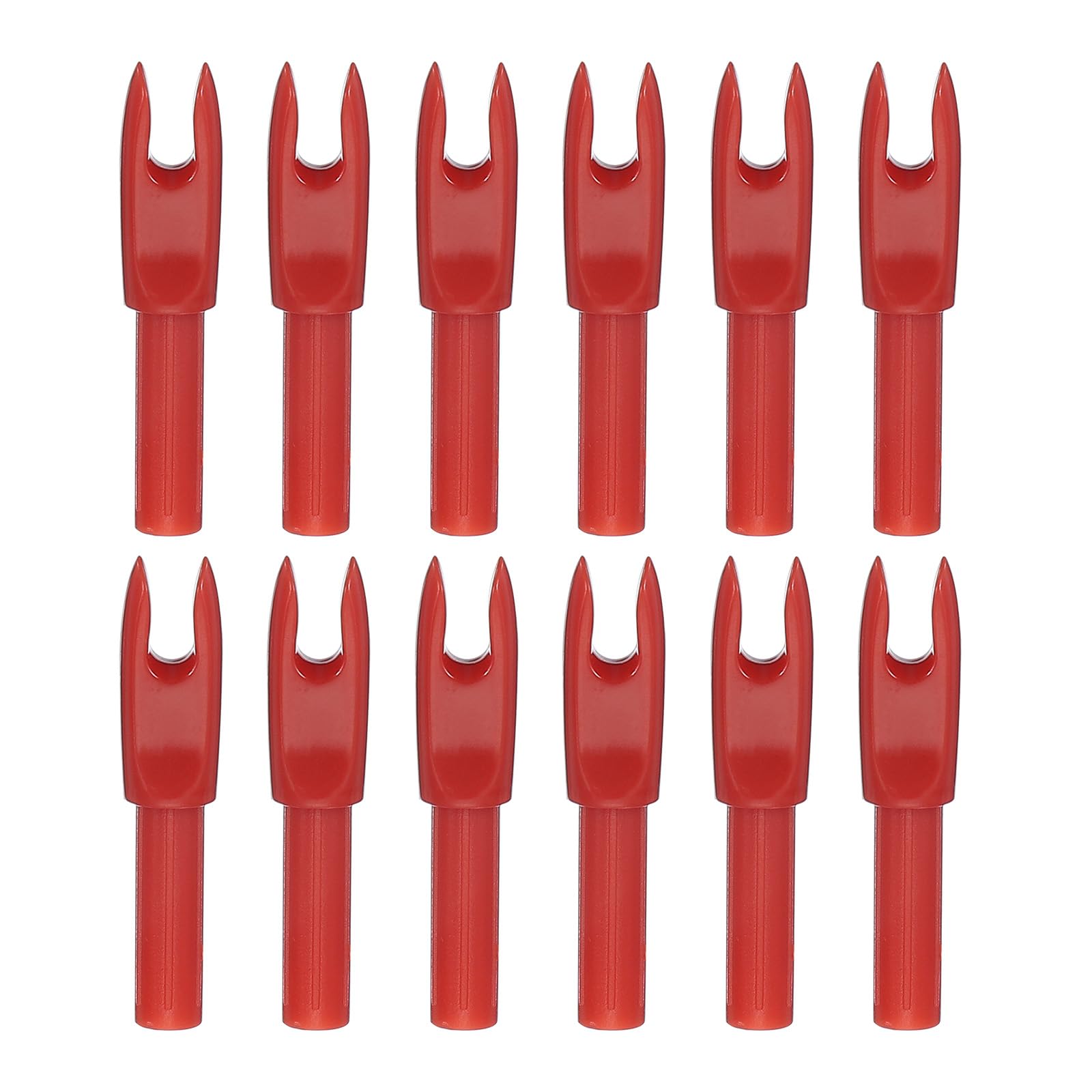 PATIKIL Archery Arrows Nocks 4.2mm, 12 Pack Plastic Insert Arrow Nock Replacement Arrow Tails for Hunting Shooting Compound Recurve Bow, Red