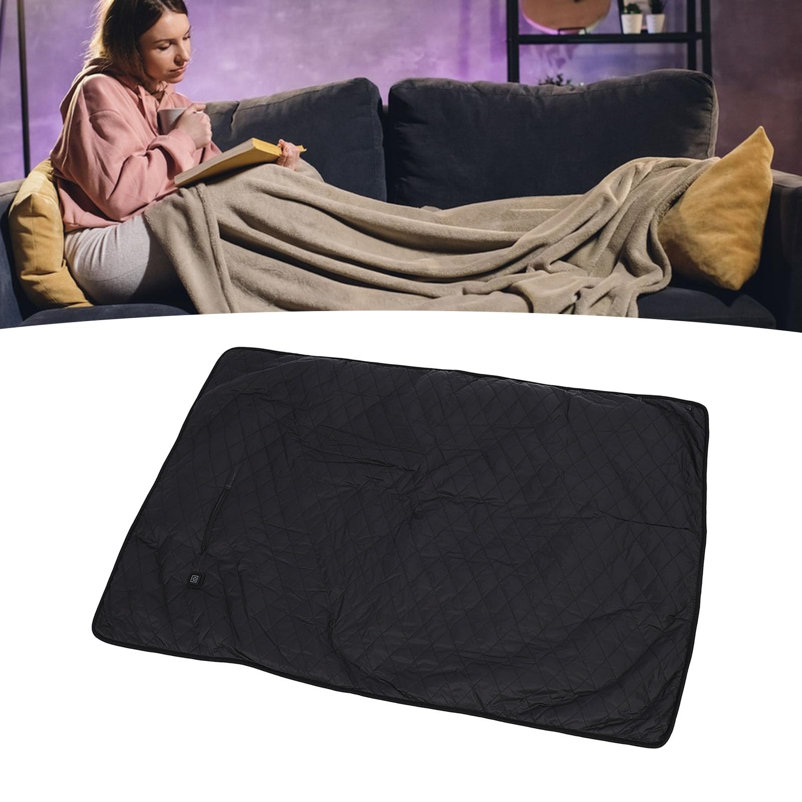 Coperta riscaldata Coperta riscaldante elettrica morbida e lavabile USB 5V per ufficio, dormitorio, casa, ufficio (Stile 1)