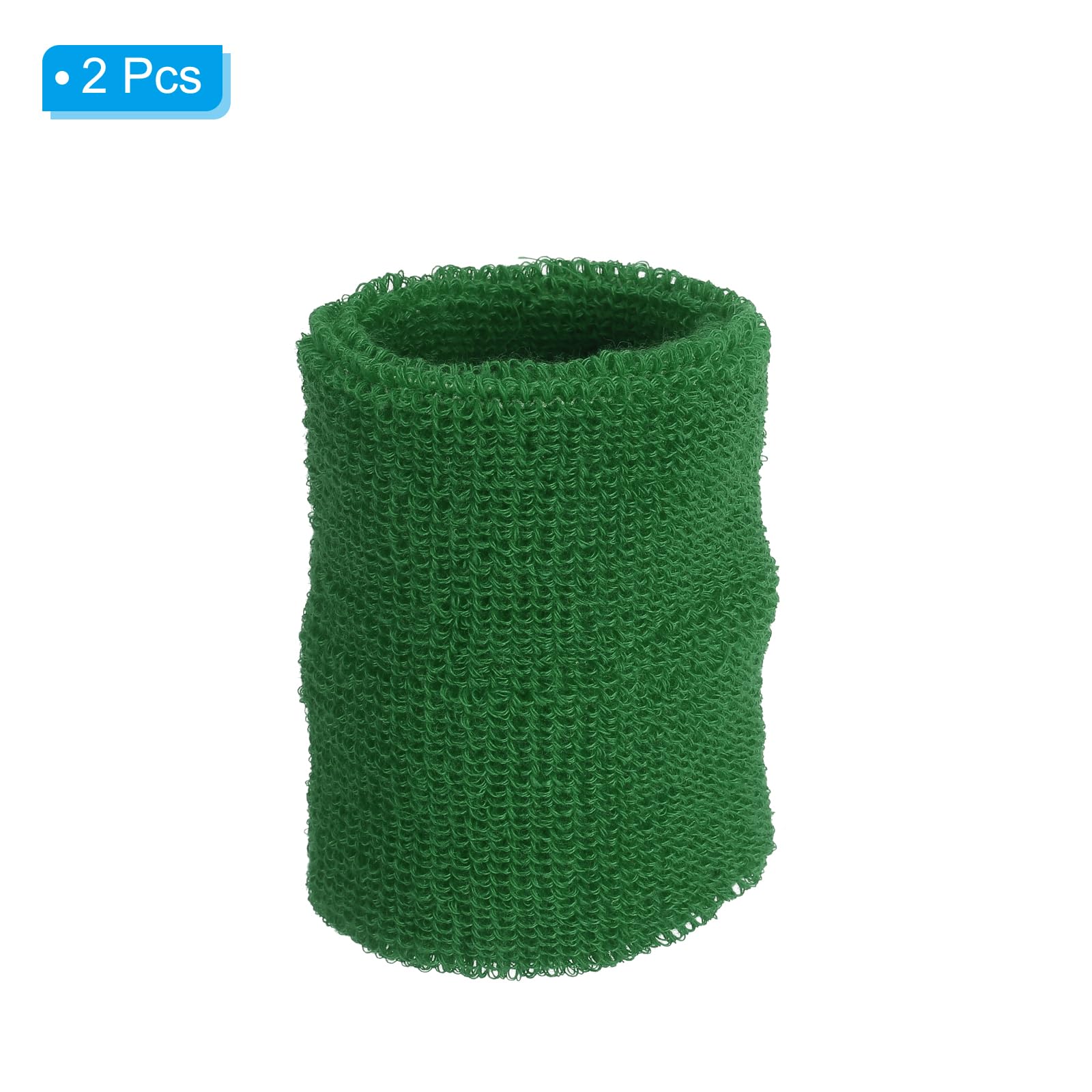 PATIKIL Sport Bracciali 8x10cm 2 Pacco Atletico Tessuto Spugna Cotone Assorbente Polso Fascia Elastica per Tennis Pallacanestro Allenamento Corsa Chiaro Verde