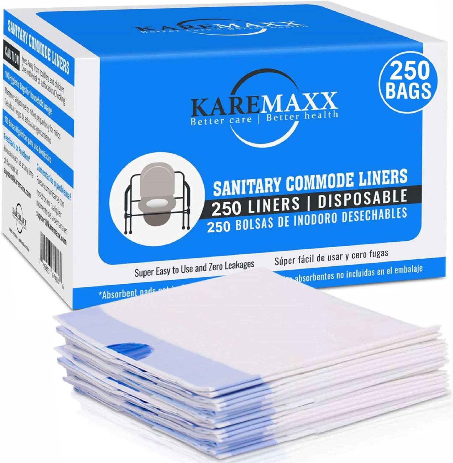 100 Bedside Commode Liners Bags for Commode Toilet - Leak Proof & Odorless Potty Liners for Portable Potty Chair Liners - Potty Bags for Portable Toilet Bag - Bedside Toilet Liners Disposable Adult