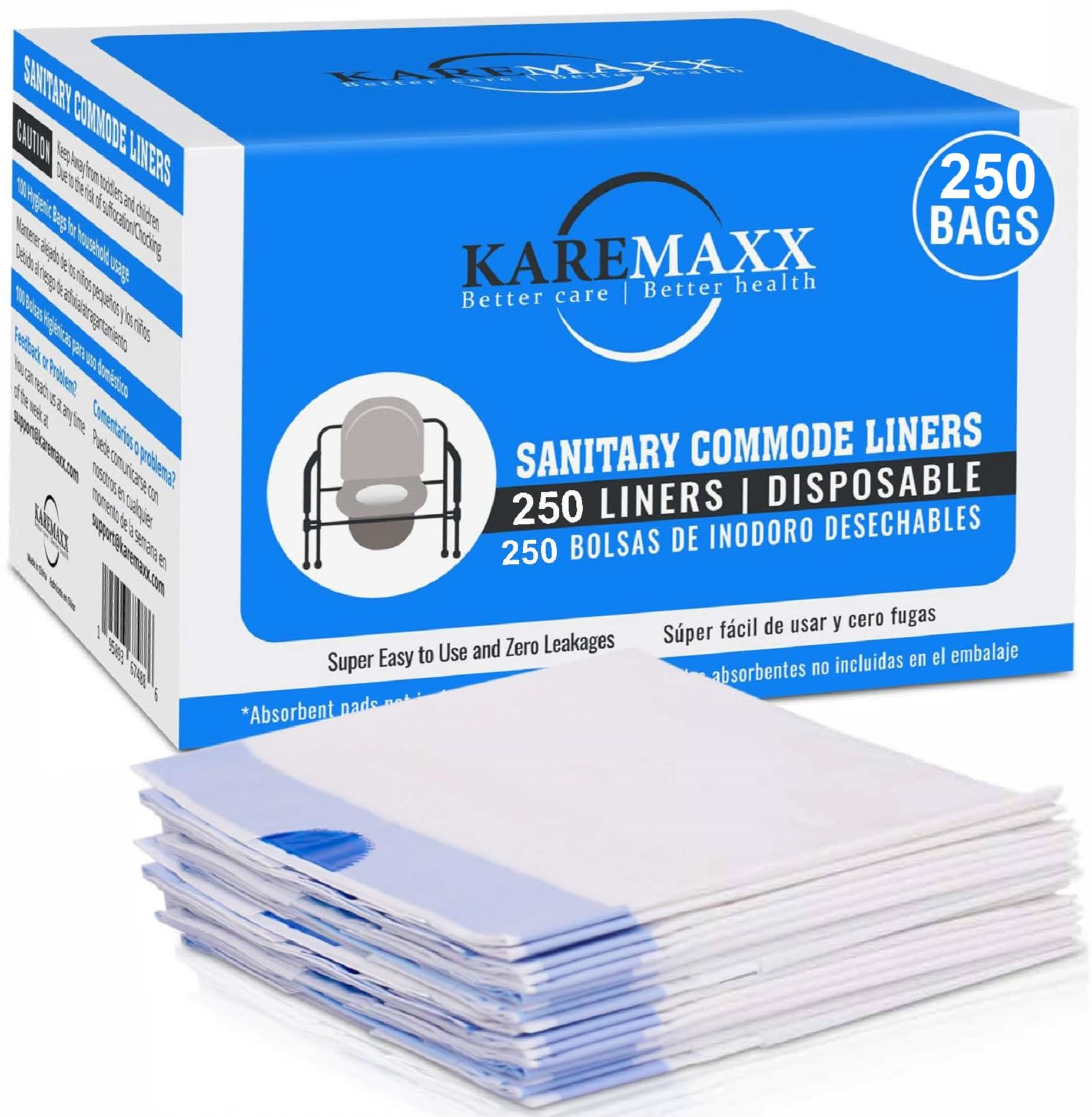 250 bolsas para inodoro de cabecera – a prueba de fugas e inodoros para orinal portátil – Bolsas de orinal para bolsas de inodoro portátiles – Bolsas de inodoro desechables