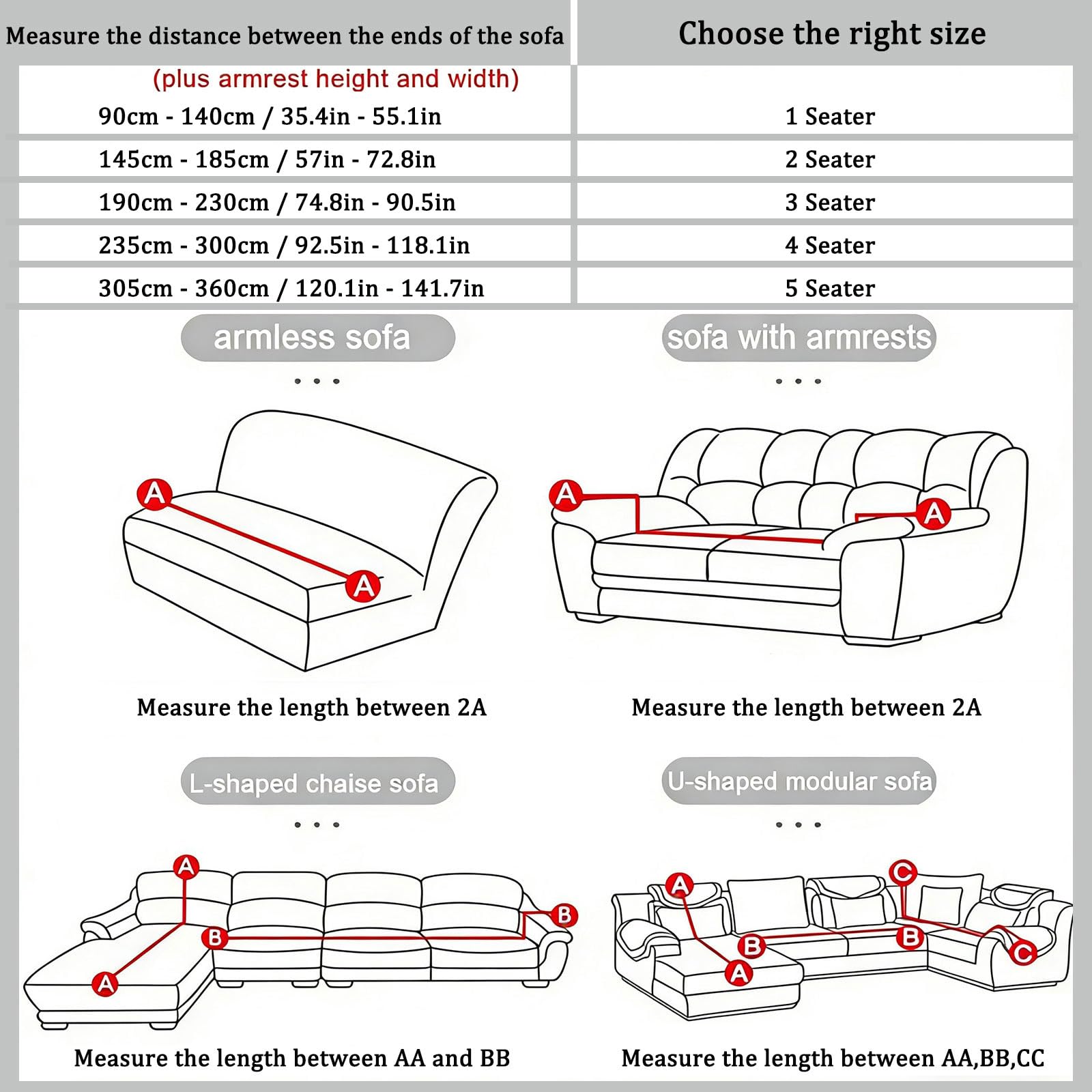 Housse de canapé 3 Places Ultra Douce pour Chiens et Chats, Lavable en Une Seule pièce, Rouge.