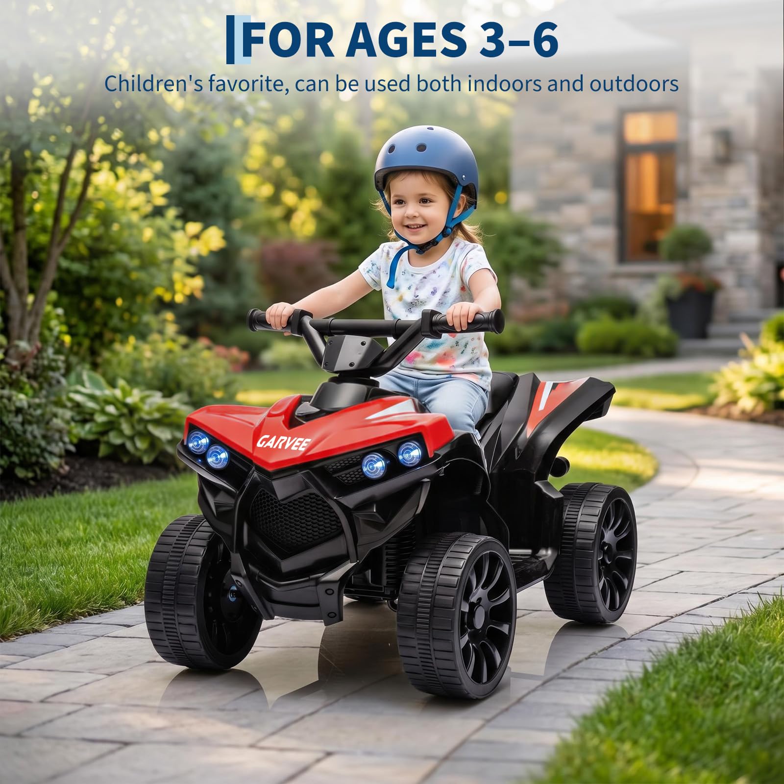 Kinder Elektroauto, Kinderauto Elektrisch mit Led-Beleuchtung, 4 rutschfeste Räder, Hupe, Musik, USB-Anschluss, 1,5–3 km/h, Geschenk für Jungen & Mädchen, Kinderfahrzeug für Kinder 3-8 Jahre Alt