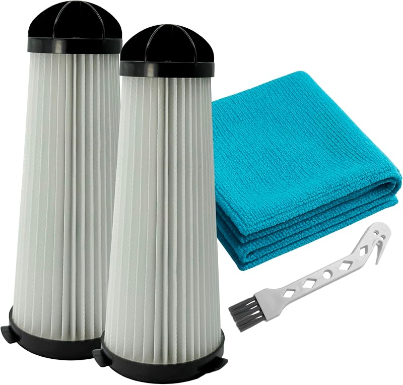 2 Replacement Filter Compatible with Hoover C2401 Backpack Vacuum – Washable Reusable Dust Cartridge for Commercial Shoulder Vac Pro + 1 Cleaning Brush + 1 Microfiber Cloth