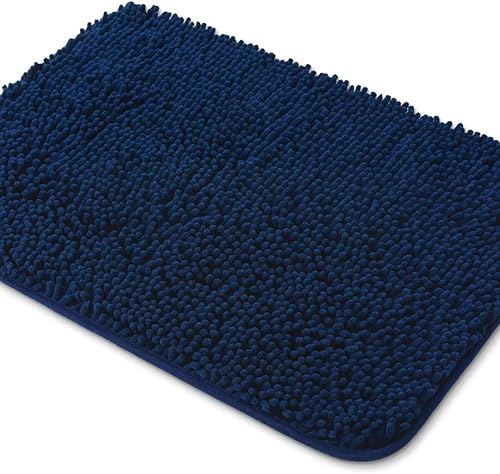 Miniatura 216 de Yeaban Alfombras de baño gris oscuro – Gruesas alfombras de baño de chenilla | Alfombras de baño absorbentes y lavables antideslizantes, alfombras