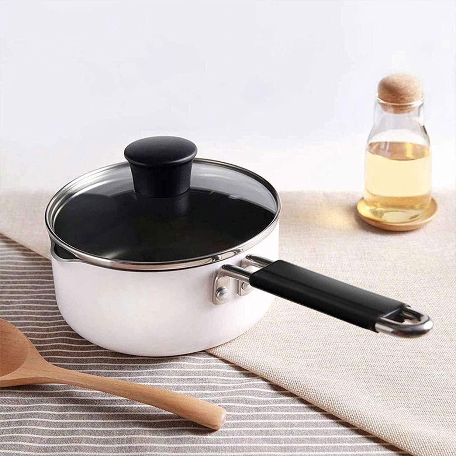 RajoNN Sartén Antiadherente de aleación de Aluminio para Leche, para Uso doméstico, pequeña, para Sopa, Fideos, Alimentos complementarios, sartén para Leche Caliente
