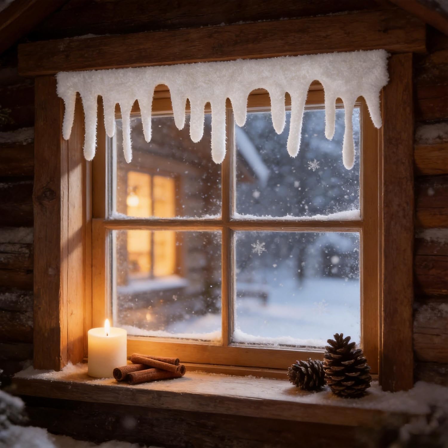 Artificial Fake Snow Blanket Roll, 47 x 14 Inch Felt Icicle Snow Garland, Realistic White Snows Cover for Christmas Village, Window, Fireplace Mantel, Table Runner, Fence Winter Xmas Decorations
