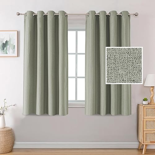 Miniatura 48 de H.VERSAILTEX Cortinas opacas de lino de 96 pulgadas de largo con aislamiento térmico para oscurecer la habitación, cortinas de lino con textura