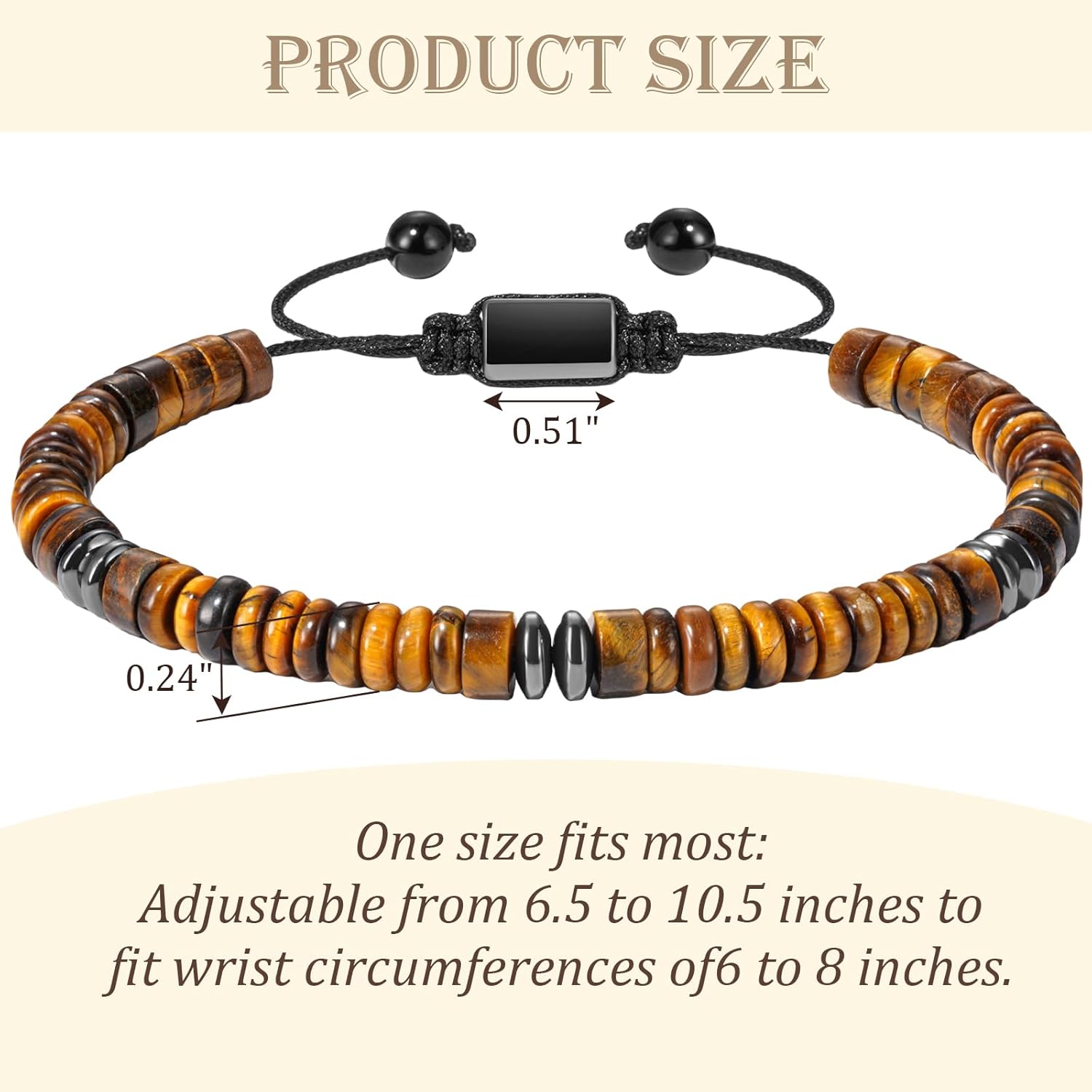 Boho Style Natural Stone Beaded Bracelets for Men Women, Adjustable Healing Crystal Bracelets for Anxiety Relief, Unique Gifts for Him Her - Image 4