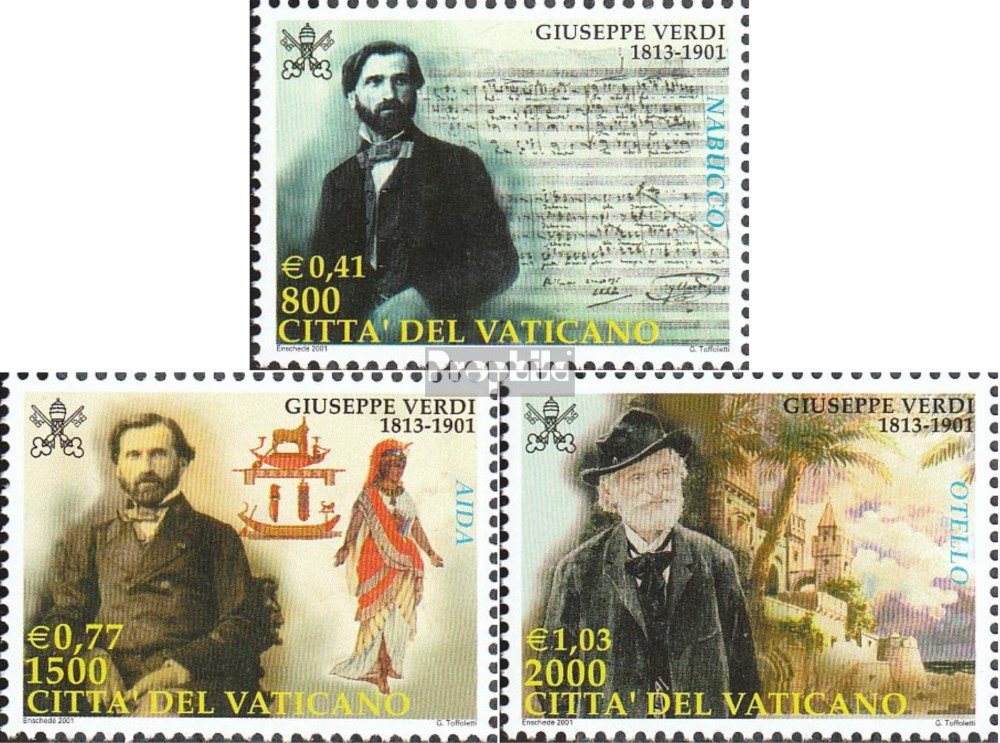 Timbres Vatican 1369-1371 – Giuseppe Verdi 2001 – Neuf Avec Gomme – Prophila Collection