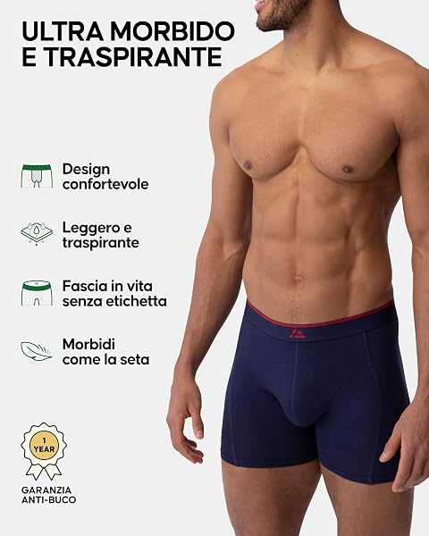 DANISH ENDURANCE Boxer Uomo in bambù Ultra Morbido, Mutande Boxer Bamboo Comodi, Traspiranti, con o Senza Apertura Frontale, - 2