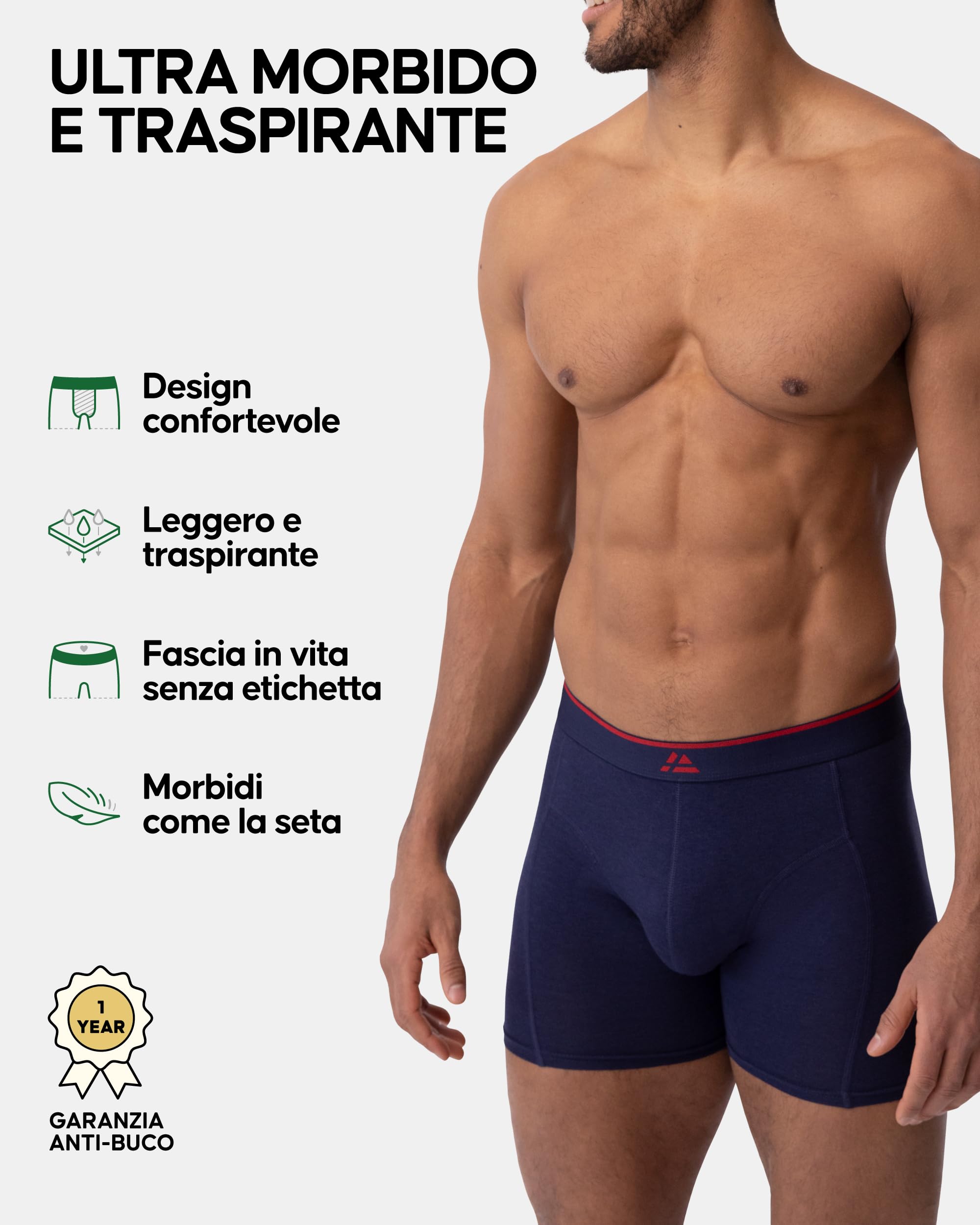 DANISH ENDURANCE Boxer Uomo in bambù Ultra Morbido, Mutande Boxer Bamboo Comodi, Traspiranti, con o Senza Apertura Frontale, 6 o 10 Paia