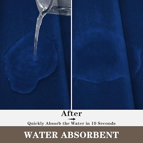 Miniatura 6 de BYSURE Juego de 2 alfombras de baño de espuma viscoelástica antideslizantes, extra suaves, absorbentes, lavables a máquina (azul marino, 17 x 24 +