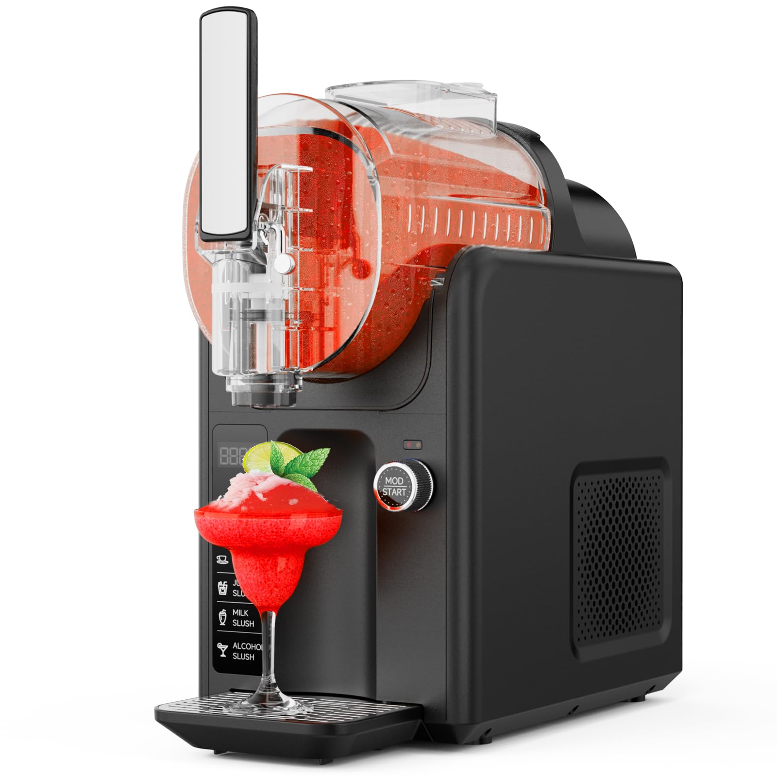 Macchina per Slushie Commerciale 2L Macchina Granite Elettrica con Modalita Auto Pulizia Grande Macchina Margarita Smoothie per Bar Alcol Bevande Cocktail Succhi