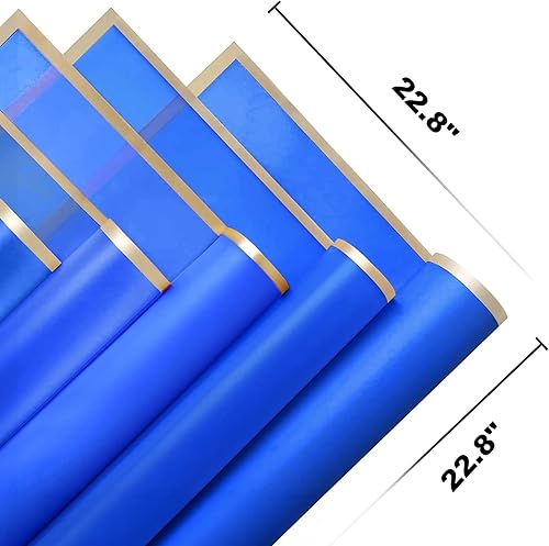 Miniatura 10 de JOYIT 60 hojas de papel de regalo de flores rosadas, papel de regalo de ramo de flores con cinta y tarjetas, papel de flores impermeable para bodas,