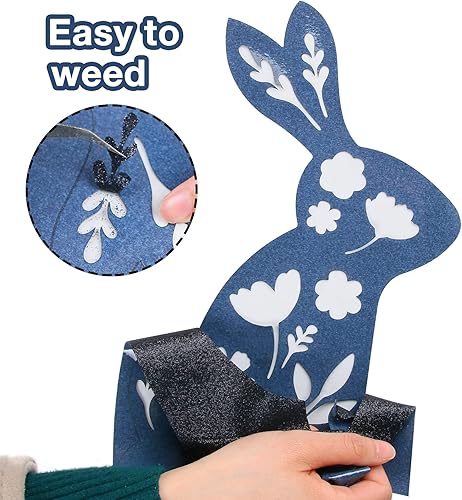 Miniatura 5 de TORC Rollo grande de vinilo de transferencia de calor HTV con purpurina rosa de 12 pulgadas x 20 pies, vinilo brillante para planchar en camisetas y