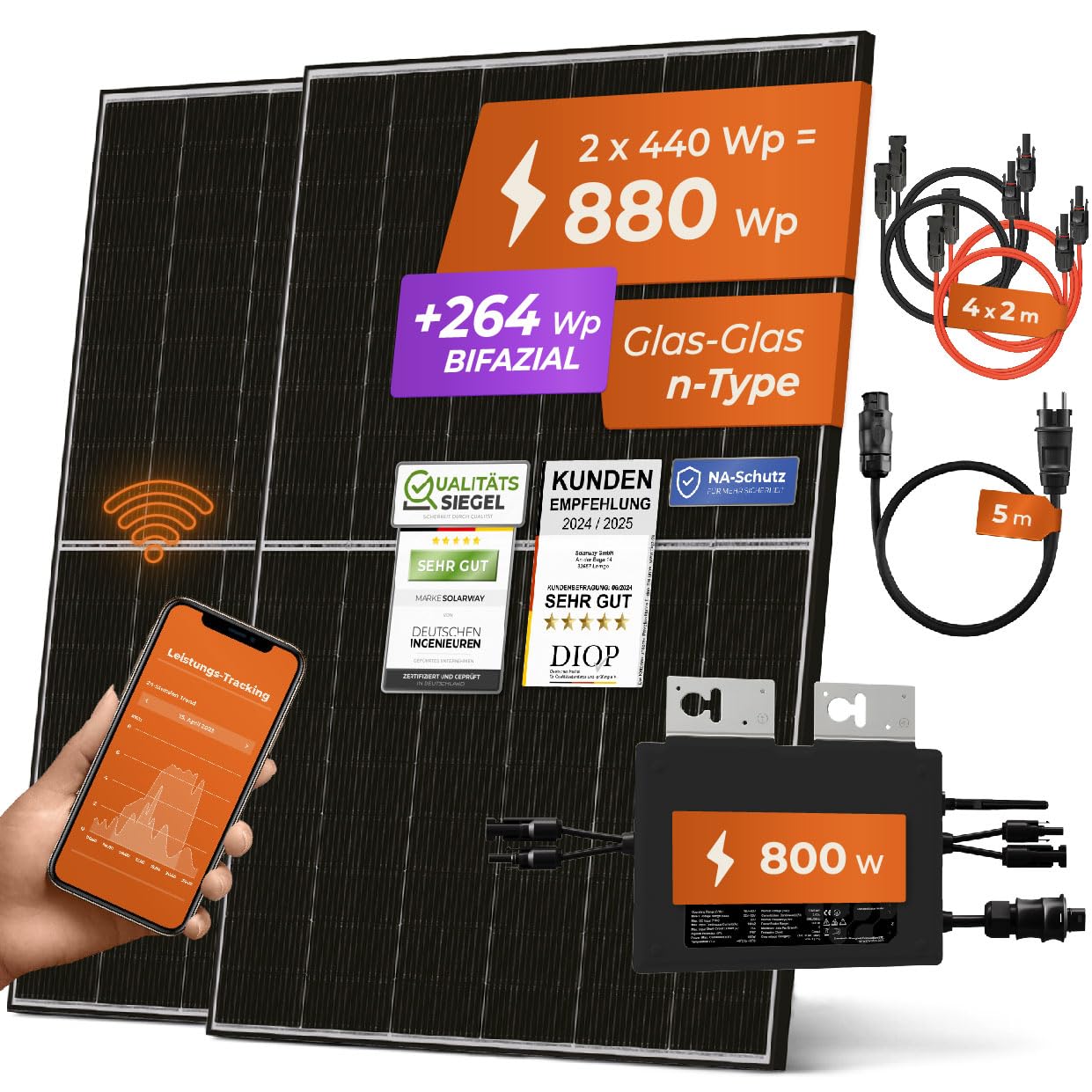 Solarway® 880W Balkonkraftwerk