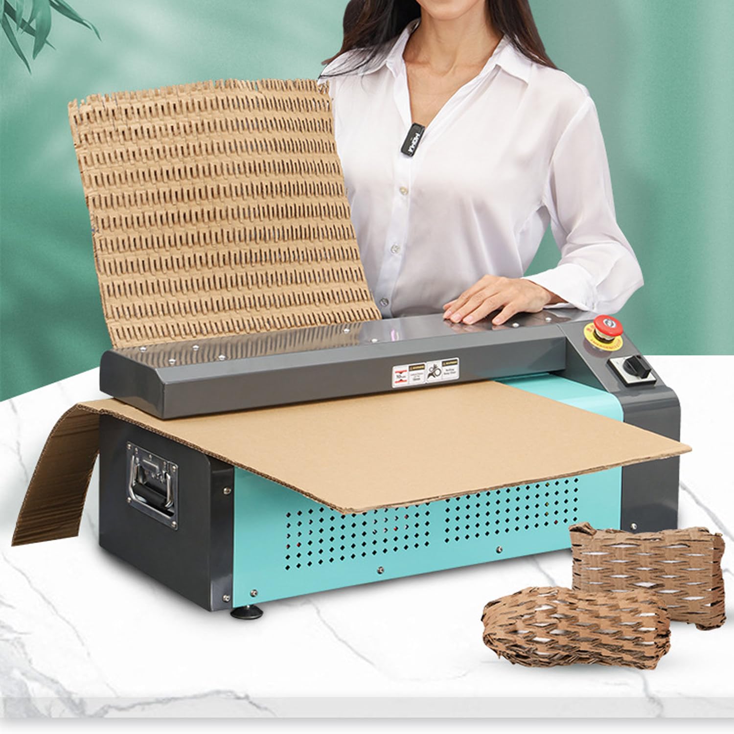 Commercial Carton Cutting Machine,Transforms Cardboard into Packing Material,Carton Shredder Machine,Cutting Width 350mm,Cardboard Fixed with Tape Can Be Cut Normally,for Warehouses